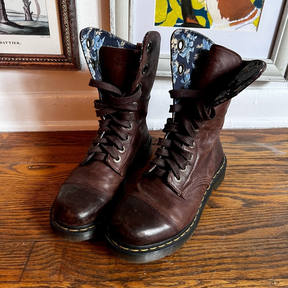 Dr. Martens Triumph patterned fold-over boot